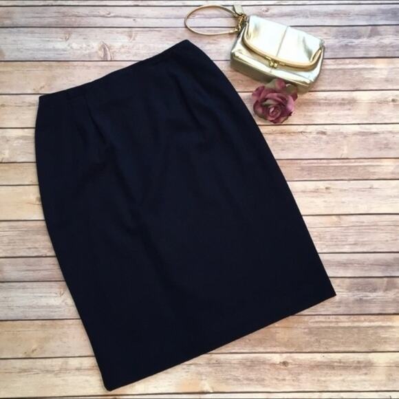 VINTAGE Y2K NWT Diana Fay Navy High Waisted Skirt - Picture 1 of 7